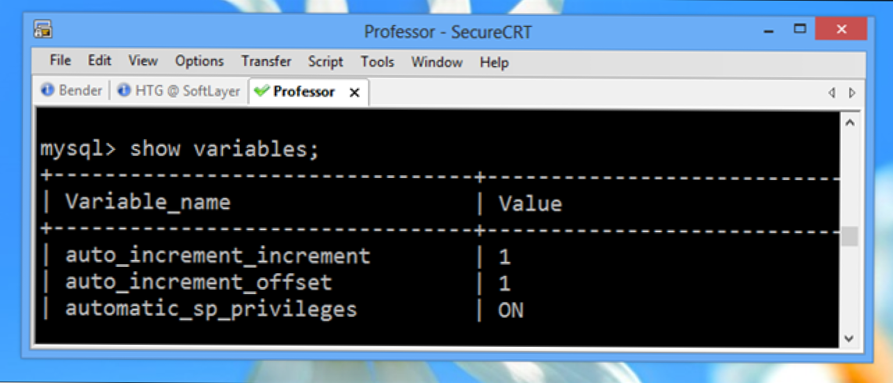 Show variables. Показать системные переменные MYSQL.