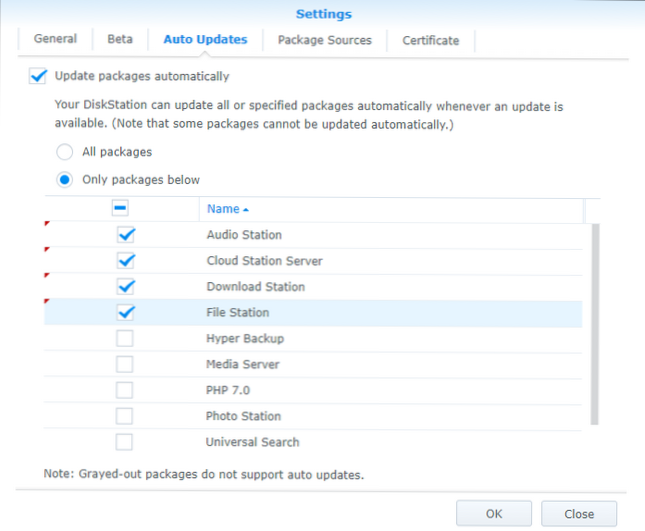 Packages can be updated. Packages can be updated