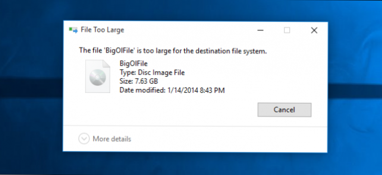 File destination. USB file too big. The image file is too large for the selected USB device.