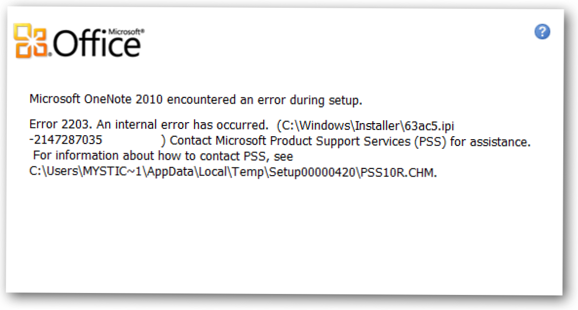 Internal error encountered